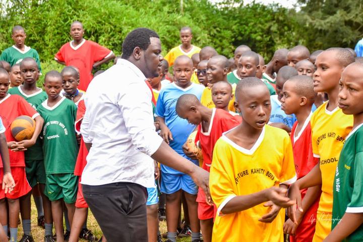 Students taking part in an outdoor ball game
