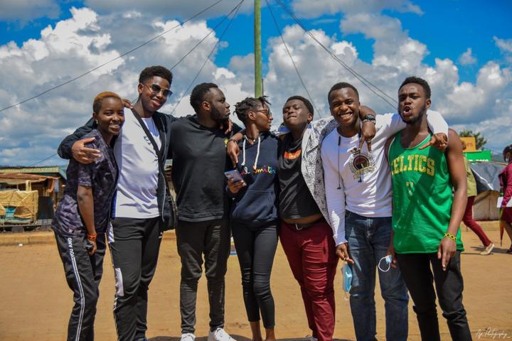 Mentees standing together outdoors during the outing